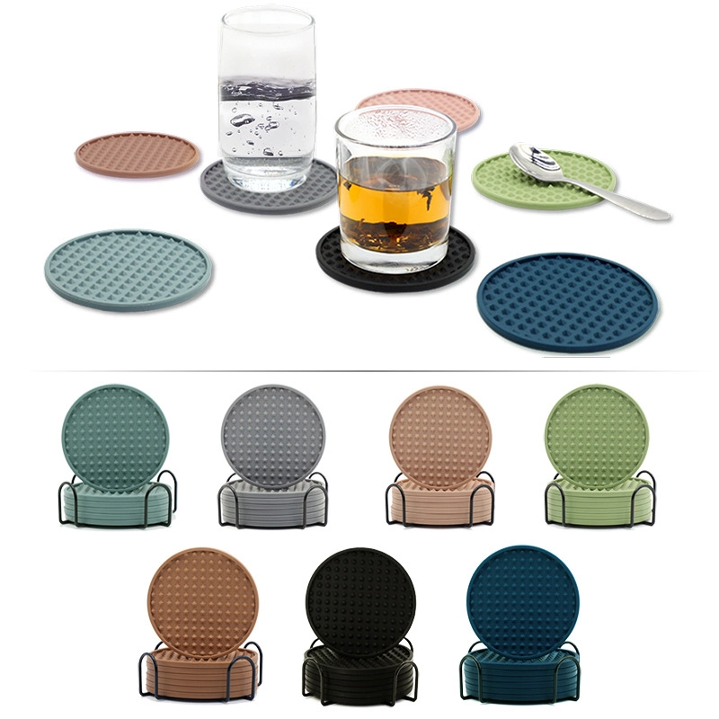 Silicone Non-Slip Coaster Heat-Resistant Coaster Desktop Protection Soft Rubber Drink Coaster