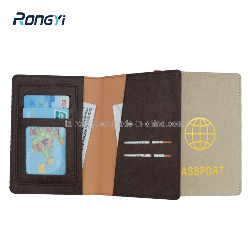 PU Material Passport Holder with Card Slots