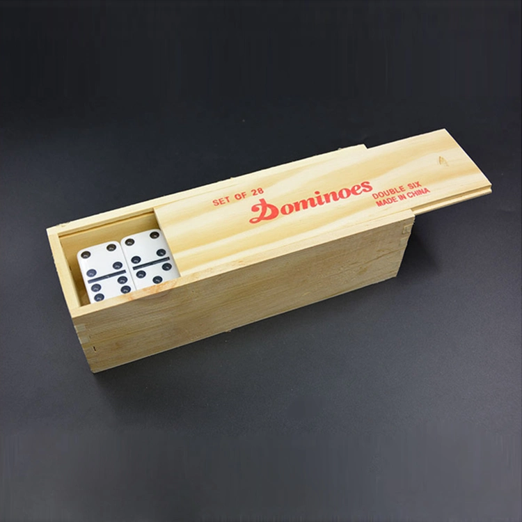 Modern Customized Wooden Plastic Domino Set with Packaging Box