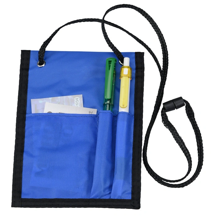 Oxford Cloth Polyester Card Holder Lanyard Zipper PVC Passport Protector Exhibition ID Card Holder