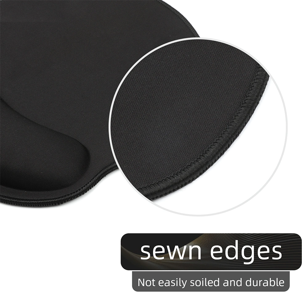 Huado Black Ergonomic Mouse Pad with Wrist Rest, Pain Relief Comfort Wrist Rest Pad, Suitable for Computer/Laptop/Wireless/Office/Home/Game (Locked Edges)