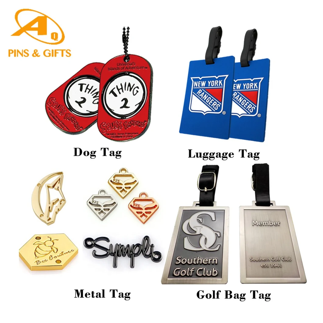 China Wholesale Private 3D Blank Aluminum Custom Logo Sticker Metal Clothing Hang Label ID Luggage Dog Pet Name Beer Bottle Handbag Furniture Shoe Garment Tag