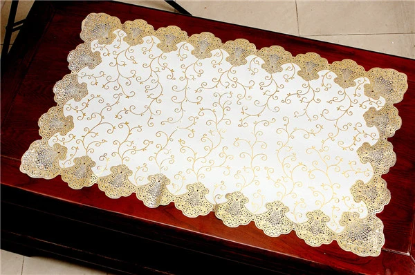 PVC Lace Table Mat/Placemat with Gold or Silver