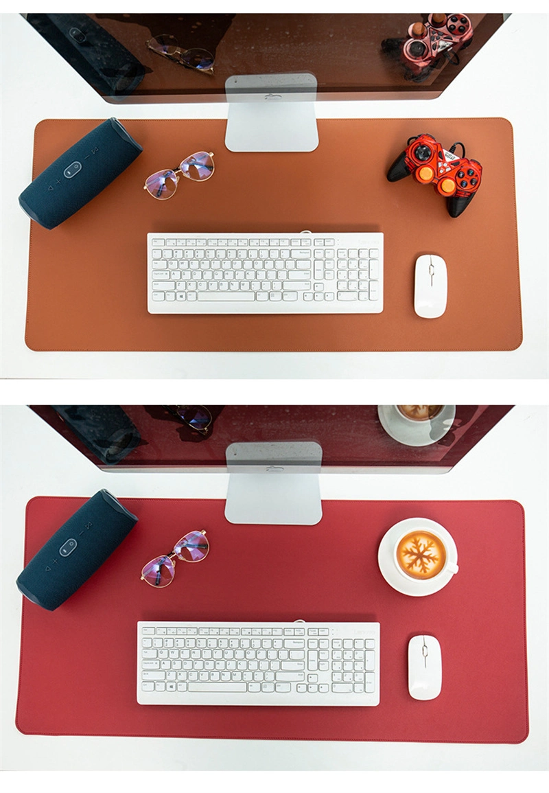 Amazon Good Sale Waterproof Office Work Non-Slip Mouse Pad Leather Desk Mat