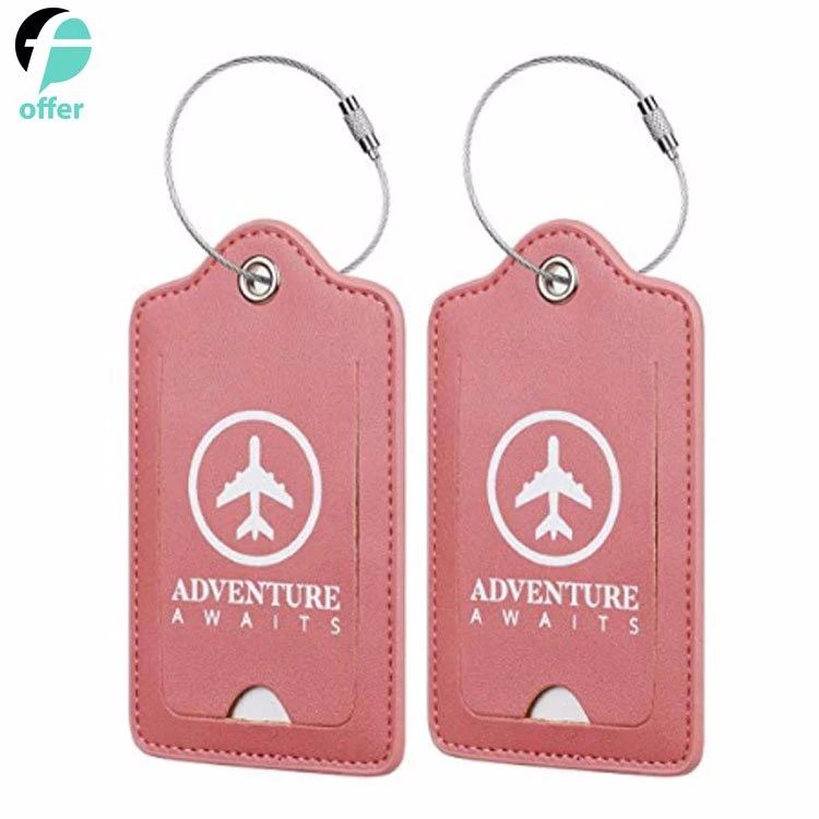 Premium PU Leather Luggage Tags Privacy Protection Travel Bag Labels Suitcase Tags
