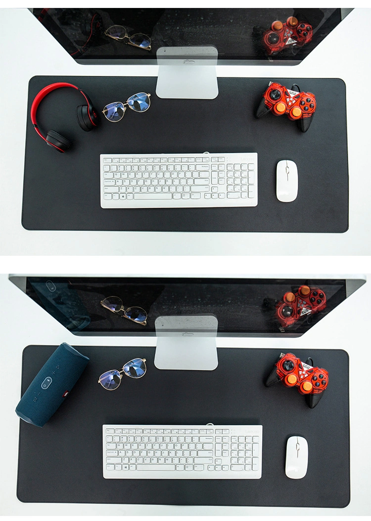 New Product Double Both Sided PU Leather Top and Cork Bottom Desk Mat with Stamp Logo Both Side Cork Keyboard Desk Mat