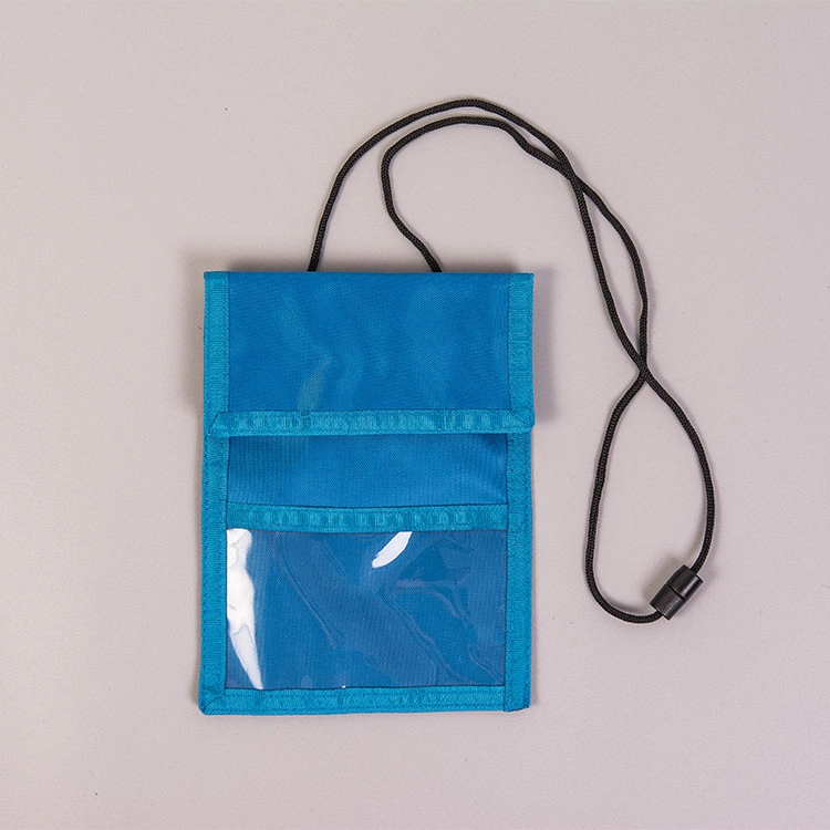 Oxford Cloth Polyester Card Holder Lanyard Zipper PVC Passport Protector Exhibition ID Card Holder