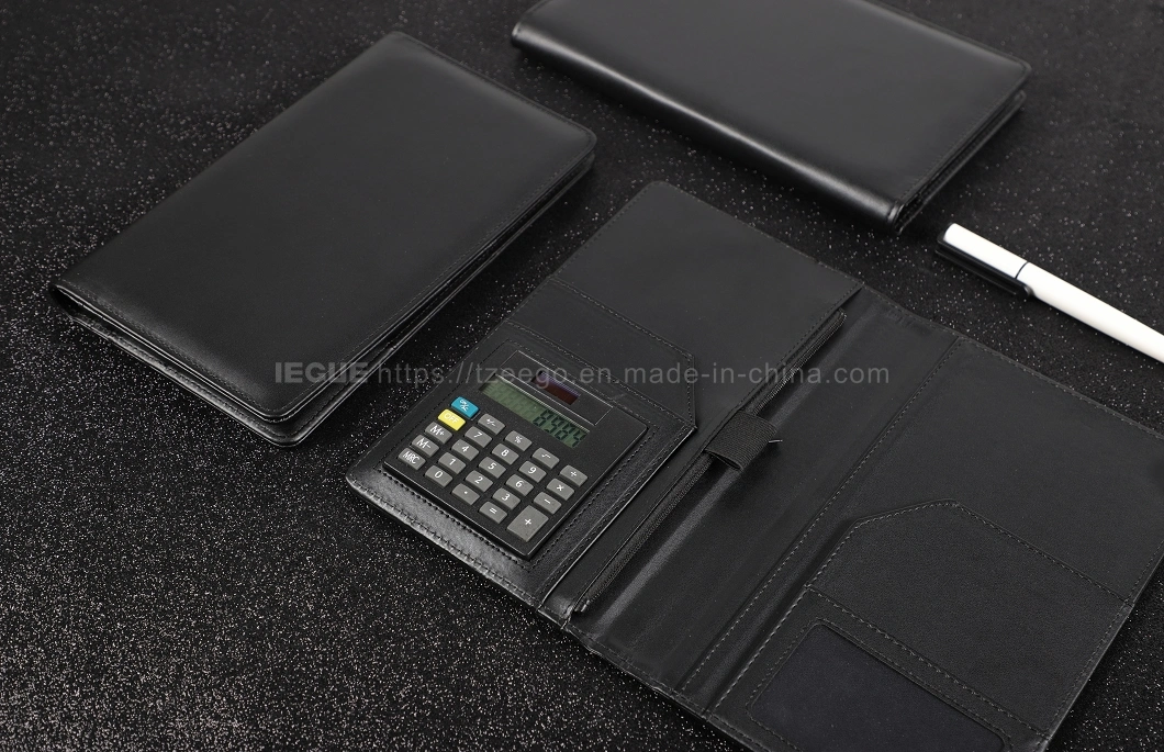 Custom Logo PU Leather Business Multi-Function Travel Passport Card Holder with Calculator