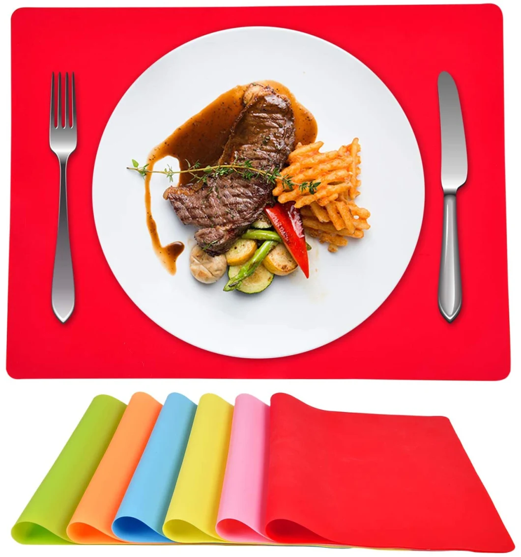Silicone Placemats, Placemats for Dining Kitchen Table Waterproof, Silicone Placemats Colorful for Kids Baby Toddler Non Slip, Placemats Heat Resistant