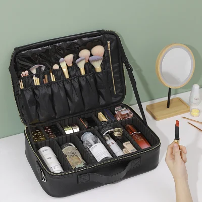 여성 여행 화장품 가방 및 케이스를 위한 PU 가죽 메이크업 가방
