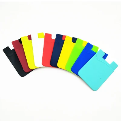 새로운 디자인, 저렴한 맞춤형 로고 인쇄, 3m 자체 접착 실리콘 고무 카드 케이스, 지갑, 휴대폰 신용 카드 소지자