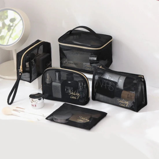 Tulle Black 대용량 세면 용품 여행 메이크업 화장품 가방 주최자 가방 메이크업 화장품 가방